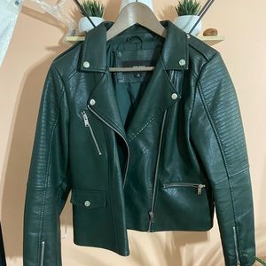 Green Moto leather jacket